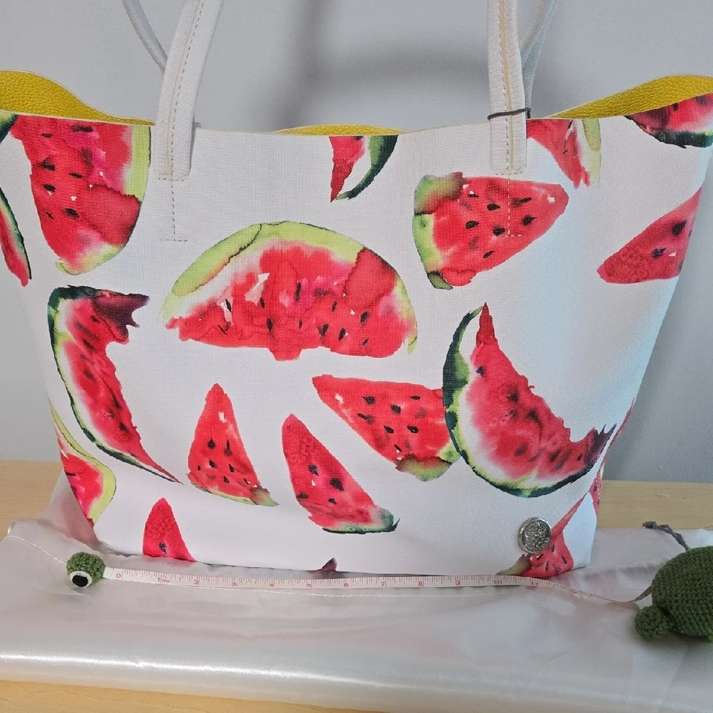NWT Vince Camuto Red and White Watermelon Print Tote - Picture 2 of 8